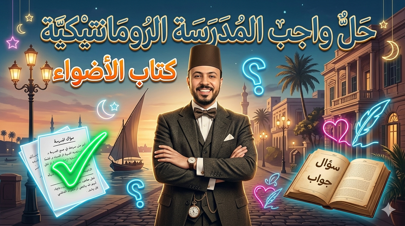 حل أسئلة المدرسة الرومانتيكية
